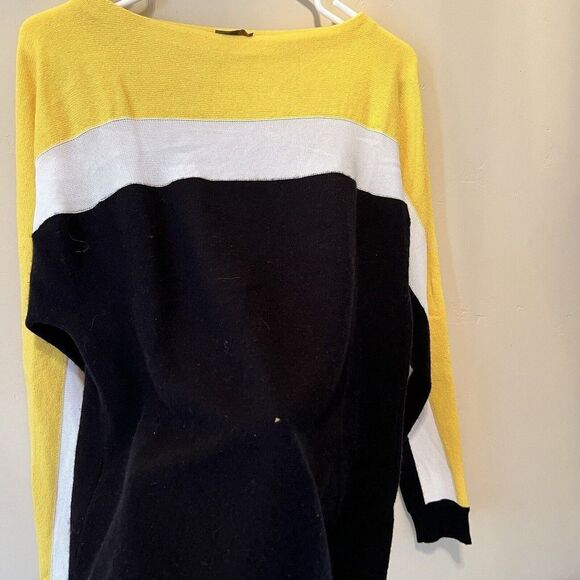 Fendi Womens Cashmere Colorblock Mesh White Yellow Black Size 40 - Picture 7 of 12